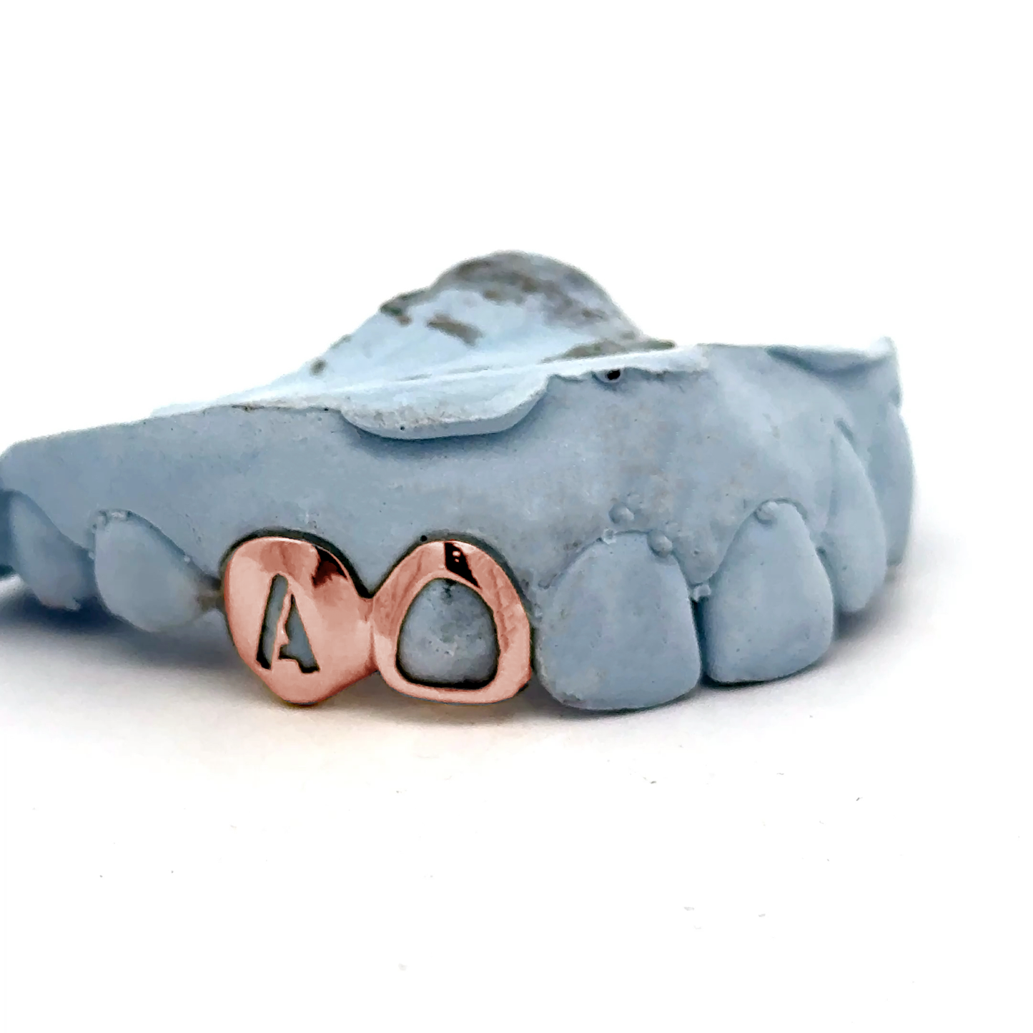 Custom 2 Teeth - Custom Open Face Letter + Open Face Window Grillz