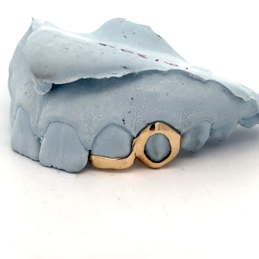 Custom 2 Teeth - Bar + Open Face Window Grillz