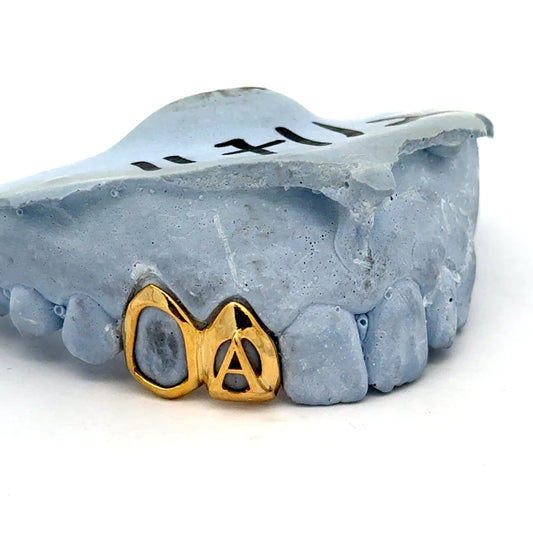 Custom 2 Teeth - Open Face Window + 3D Letter