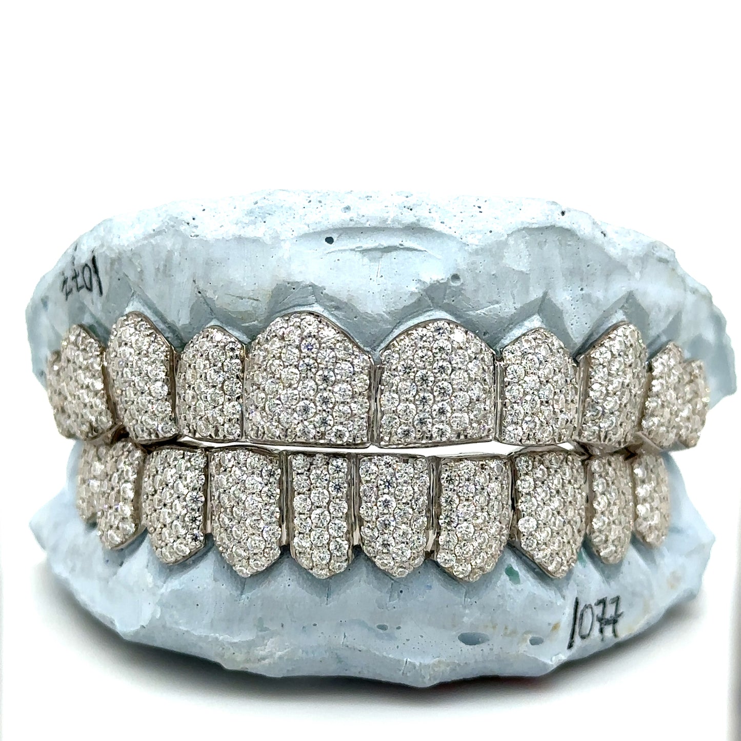 Custom Pave/Honeycomb Moissanite Hand-Setting Grillz (DEALZ)