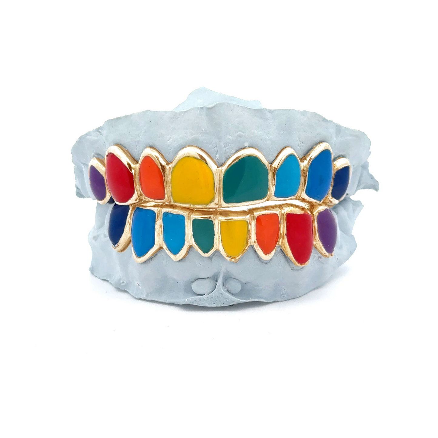 Custom Rainbow Enamel Grillz