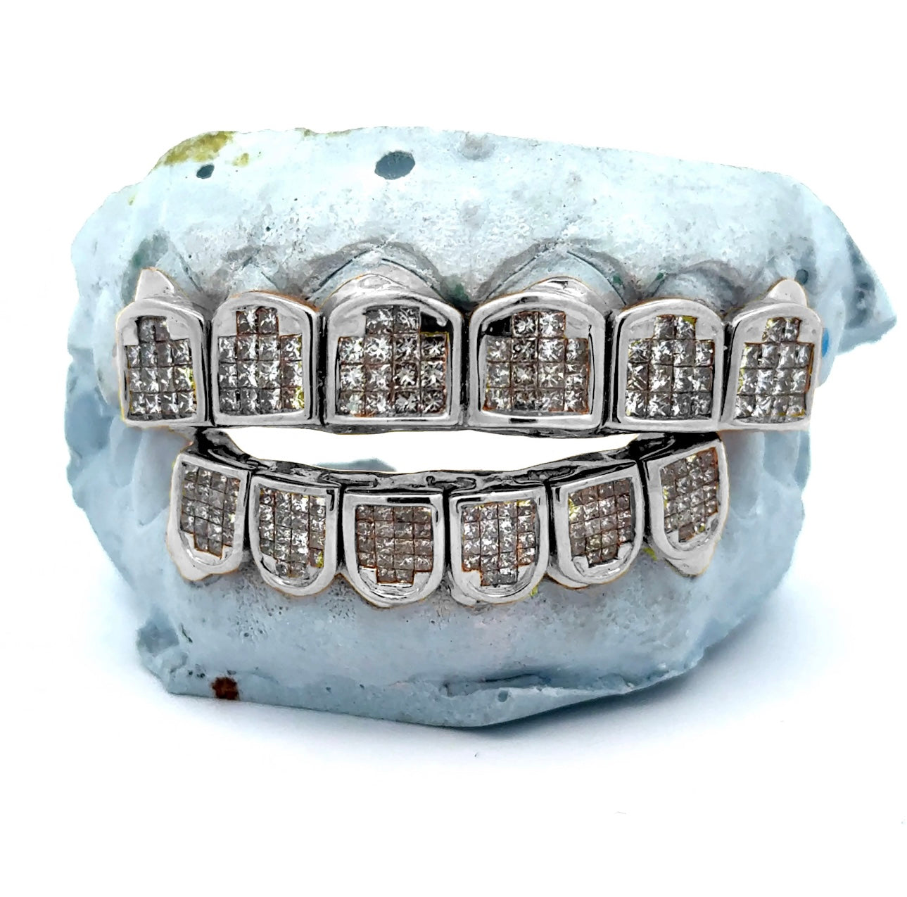 2MM Diamond Invisible Block Setting Gold Grillz [BS002]