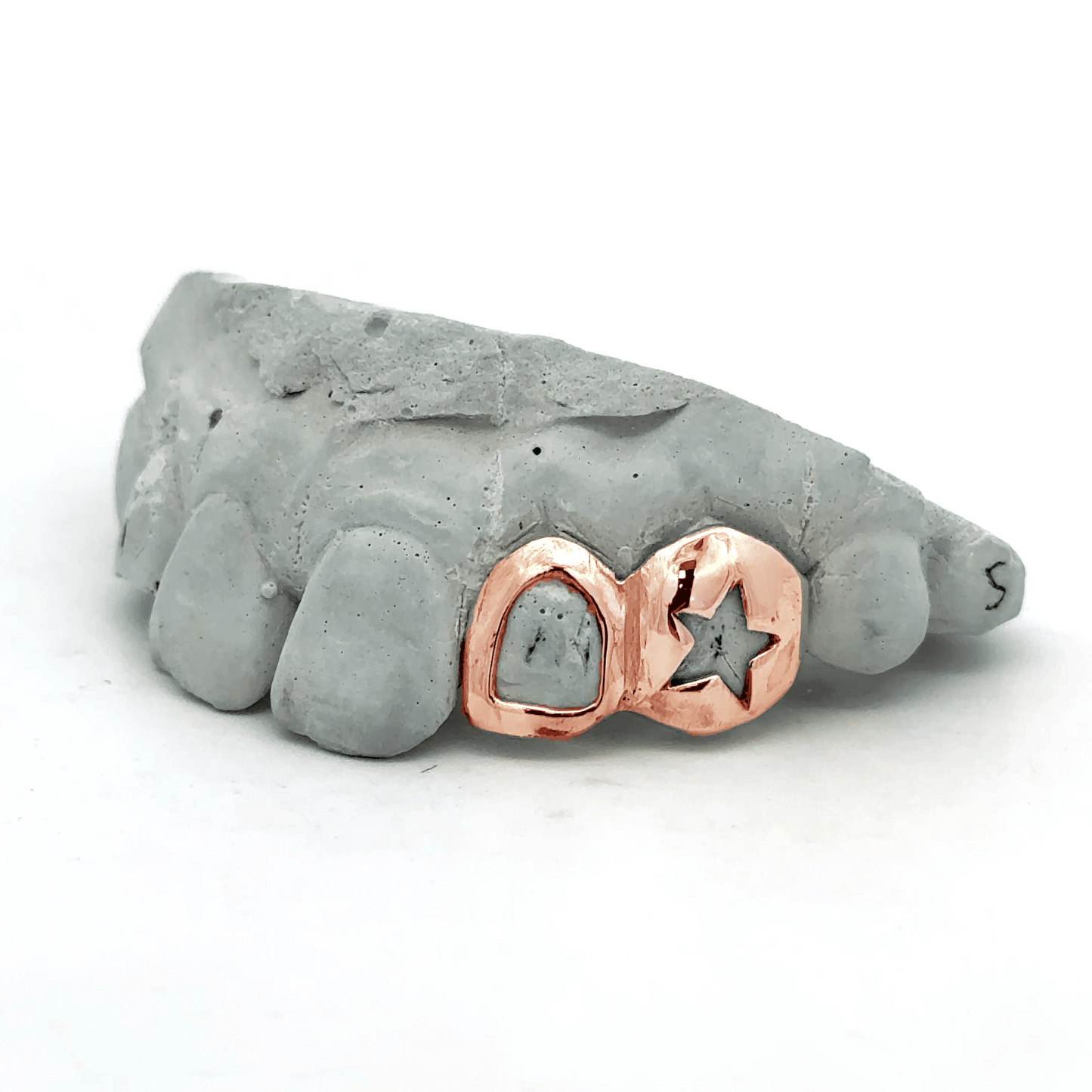 Custom 2 Teeth - Open Star Face + Open Face Window Grillz