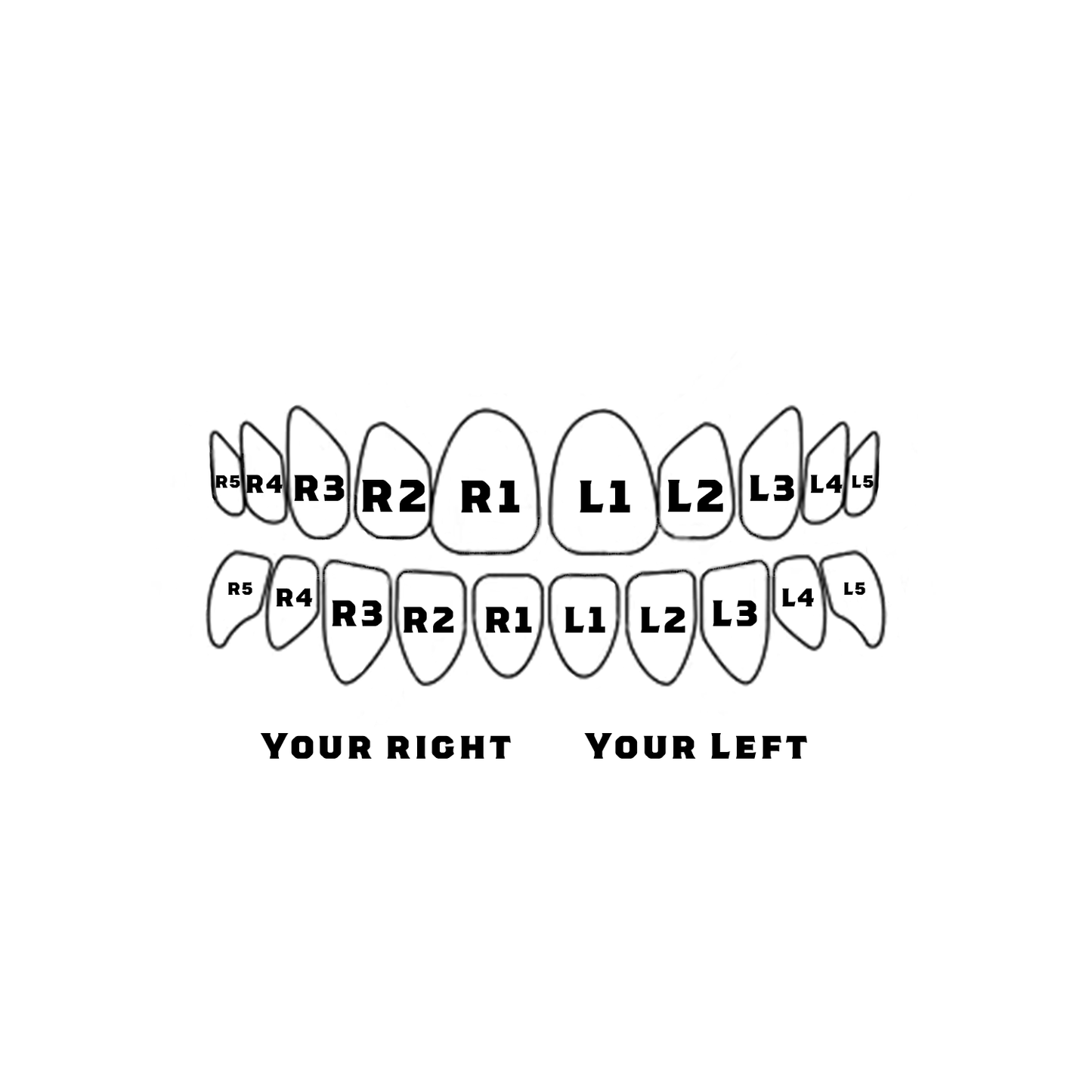 Custom 2 Teeth - 3D Star + Open Face Window Grillz