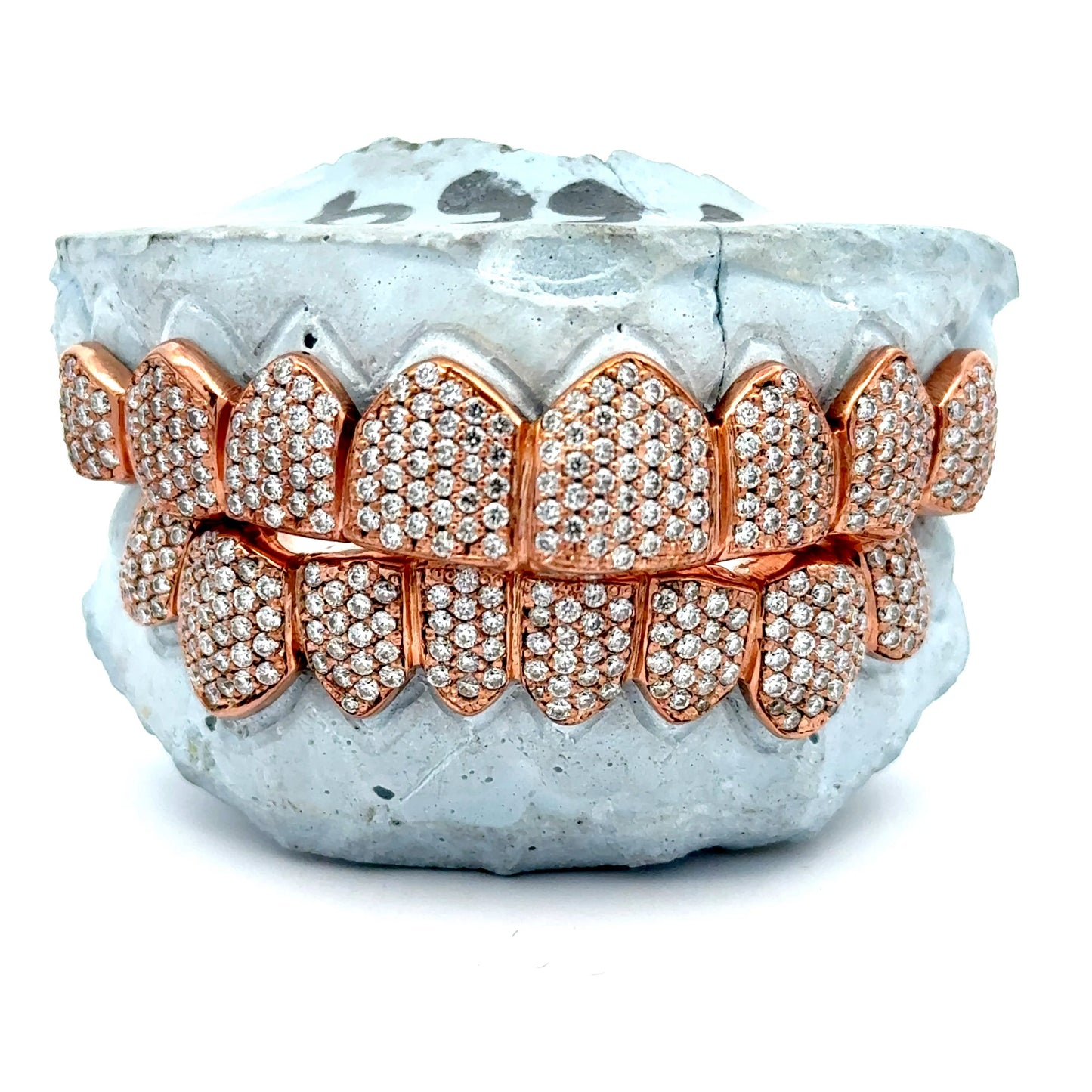 Custom Diamond Pave Setting Gold Grillz [HS 001]