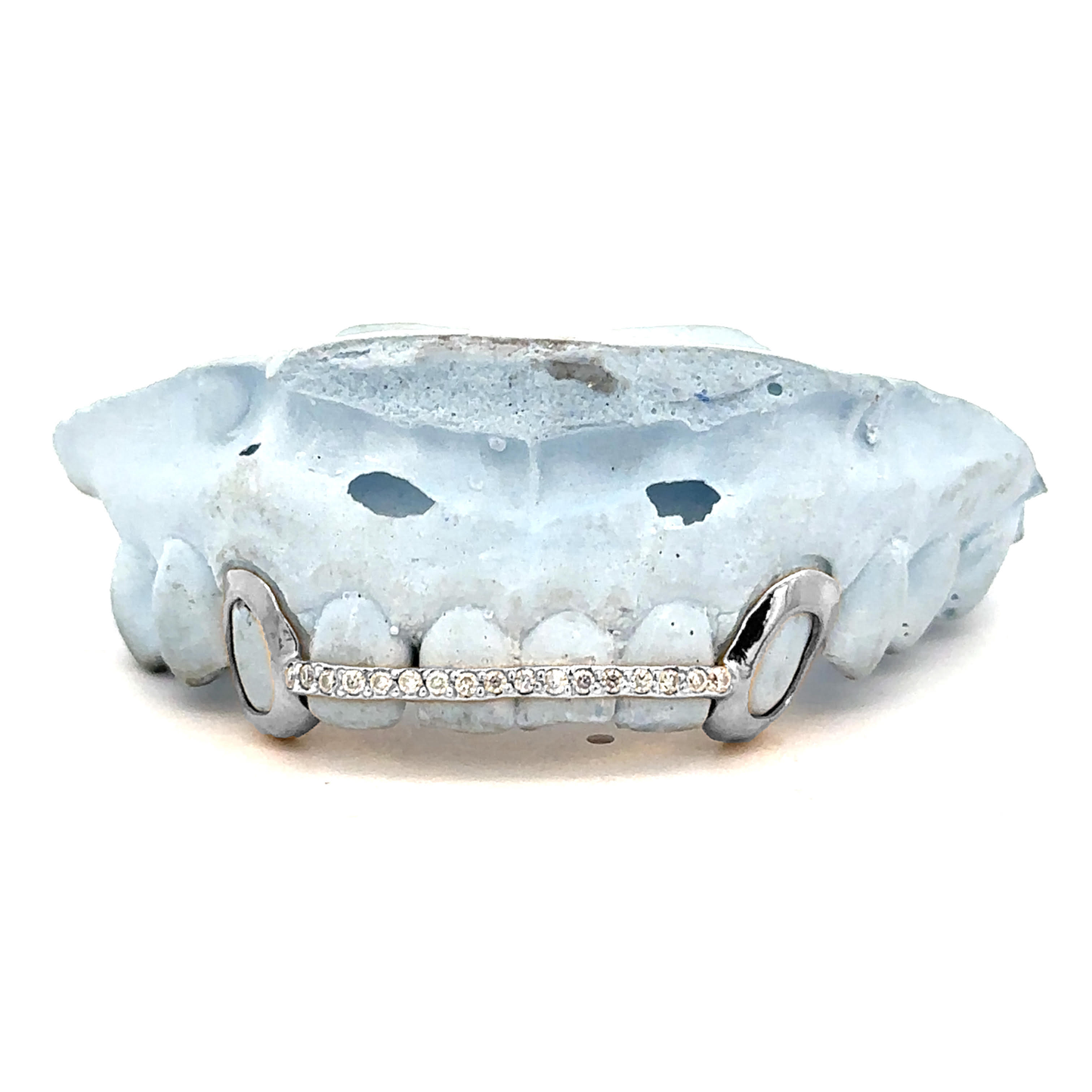 Custom Open Fangs + Gem Center Bar Grillz