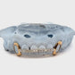 Custom 2 Open Face Fangs Natural Diamond Center Bar Grillz