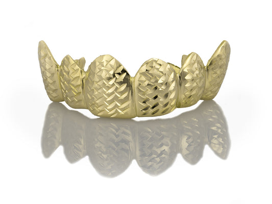 Custom Cross Diamond Cut Gold Grillz [SG005]