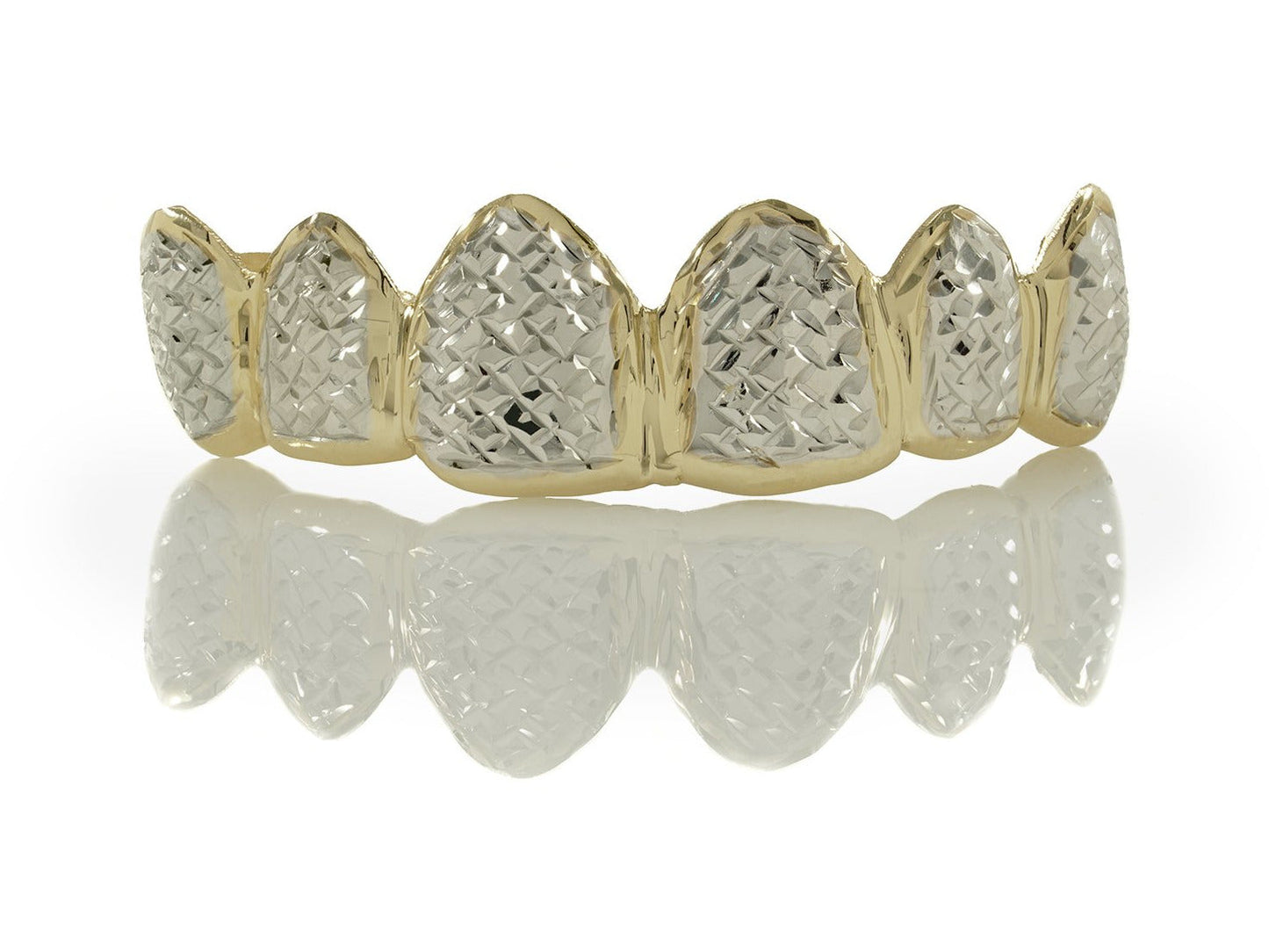 Top and Bottom Combo Deal - Two Tone Box Diamond Cut Grillz [SG010]